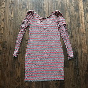 Juicy Couture Jersey Grey Orange Stripped Dress